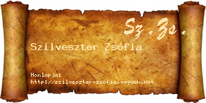 Szilveszter Zsófia névjegykártya