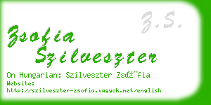 zsofia szilveszter business card